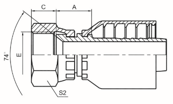 國標公制內(nèi)螺紋74°外錐面 參考REF.GB/T9065.1