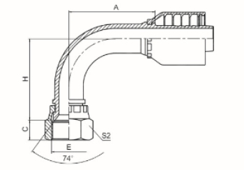 90°國(guó)標(biāo)公制內(nèi)螺紋74°外錐面 參考REF.GB/T9065.1