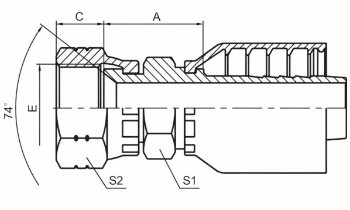 美制JIC內(nèi)螺紋74°內(nèi)錐面雙六角 SAE J514